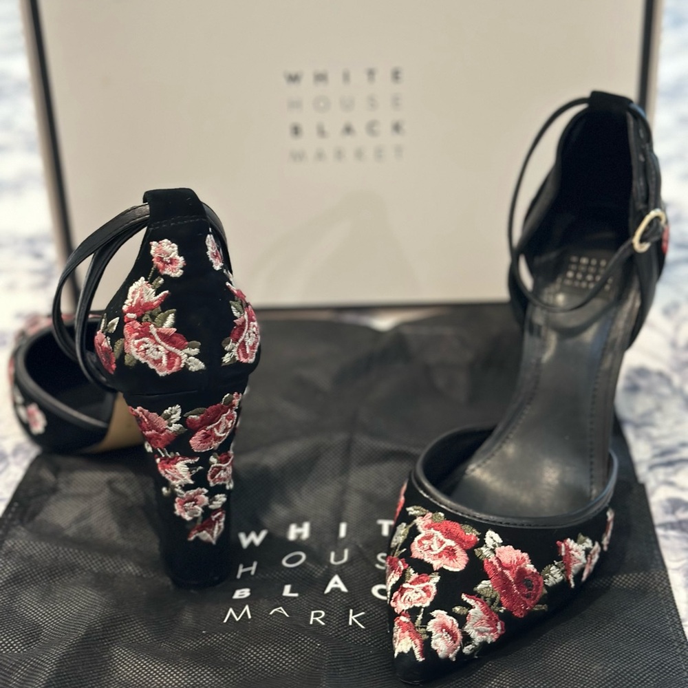Flower Embroidered Heels